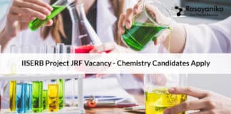 IISERB Project JRF Vacancy - Chemistry Candidates Apply