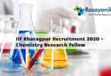 IIT Kharagpur Recruitment 2020 - Chemistry Research Fellow