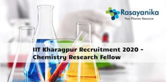 IIT Kharagpur Recruitment 2020 - Chemistry Research Fellow