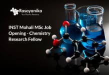 INST Mohali MSc Job Opening - Chemistry Research Fellow