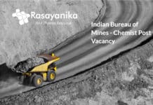 Indian Bureau of Mines - Chemist Post Vacancy with Salary up to 2.8 Lakh pm