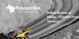 Indian Bureau of Mines - Chemist Post Vacancy with Salary up to 2.8 Lakh pm