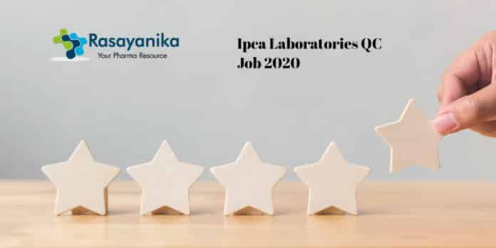 Ipca Laboratories QC Job 2020 - Chemistry Candidates Apply Online