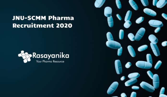 JNU-SCMM Pharma Recruitment 2020 - Application Details