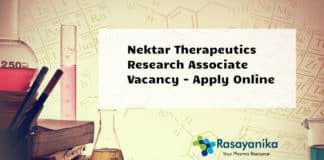 Nektar Therapeutics Research Associate Vacancy - Apply Online