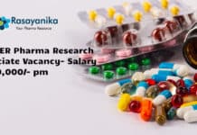 PGIMER Pharma Research Associate Vacancy- Salary Rs 50,000/- pm