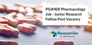 PGIMER Pharmacology Job - Junior Research Fellow Post Vacancy