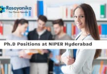 Ph.D Positions at NIPER Hyderabad - Application Details