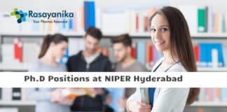 Ph.D Positions at NIPER Hyderabad - Application Details