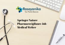 Springer Nature Pharmacovigilance Job - Medical Writer