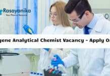 Syngene Analytical Chemist Vacancy - Apply Online