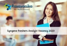 Syngene Freshers Analyst Vacancy 2020- Apply Online