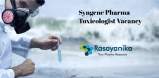 Syngene Pharma Toxicologist Vacancy - Apply Online