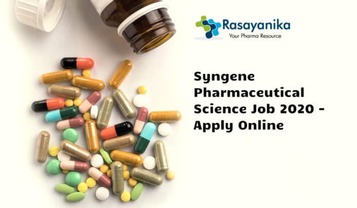 Syngene Pharmaceutical Science Job 2020 - Apply Online