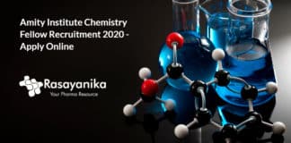 Amity Institute Chemistry Fellow Recruitment 2020 - Apply Online