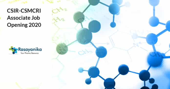 CSIR-CSMCRI Associate Job Opening 2020 - Application Details