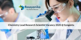 Chemistry Lead Research Scientist Vacancy 2020 @ Syngenta