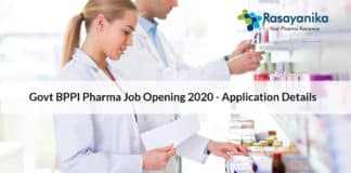 Govt BPPI Pharma Job Opening 2020 - Application Details