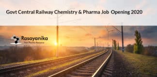 Govt Central Railway Chemistry & Pharma Job Opening - Application Details