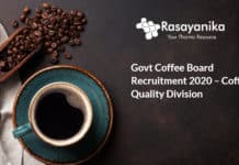 Govt Coffee Board Recruitment 2020 – Coffee Quality Division