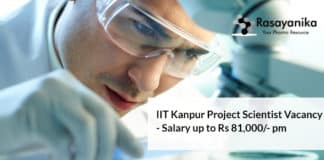 IIT Kanpur Project Scientist Vacancy - Salary up to Rs 81,000/- pm