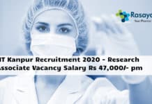 IIT Kanpur Recruitment 2020 - Research Associate Vacancy Salary Rs 47,000/- pm