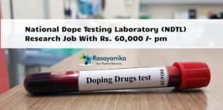 National Dope Testing Laboratory (NDTL) Research Job With Rs. 60,000 /- pm