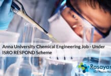 Anna University Chemical Engineering Job - Under ISRO RESPOND Scheme