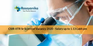 CSIR-IITR Sr Scientist Vacancy 2020 - Salary up to 1.13 Lakh pm