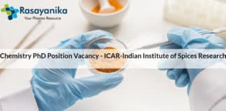 Chemistry PhD Position Vacancy - ICAR-Indian Institute of Spices Research