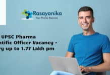 Govt UPSC Pharma Scientific Officer Vacancy - Salary up to 1.77 Lakh pm