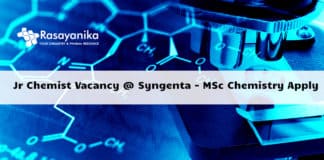 Jr Chemist Vacancy 2020 @ Syngenta - MSc Chemistry Apply