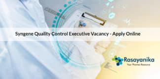 Syngene Quality Control Executive Vacancy - Apply Online