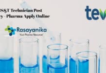 Teva MS&T Technician Post Vacancy - Pharma Apply Online