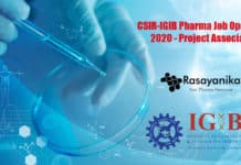 CSIR-IGIB Pharma Job Opening 2020 - Project Associate