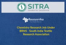 Govt Chemistry Research Job Under BRNS - SITRA