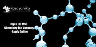 Cipla Ltd MSc Chemistry Job Vacancy - Apply Online