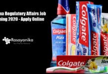 Colgate Pharma Regulatory Affairs Job Opening 2020 - Apply Online