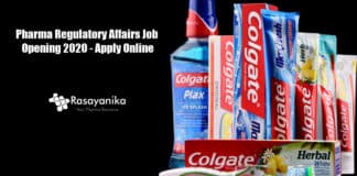 Colgate Pharma Regulatory Affairs Job Opening 2020 - Apply Online