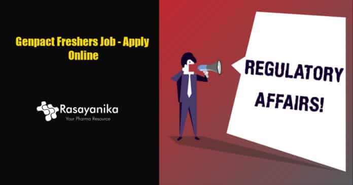 Genpact Freshers Regulatory Associate Job - Apply Online