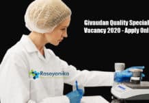 Givaudan Quality Specialist Vacancy 2020 - Apply Online