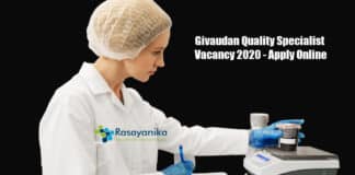 Givaudan Quality Specialist Vacancy 2020 - Apply Online