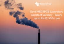 Govt MEGSPCB Laboratory Assistant Vacancy - Salary up to Rs 62,500/- pm