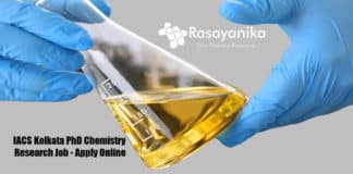 IACS Kolkata PhD Chemistry Research Job - Apply Online