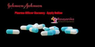Johnson & Johnson Pharma Officer Vacancy - Apply Online