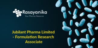 Jubilant Pharma Limited - Formulation Research Associate