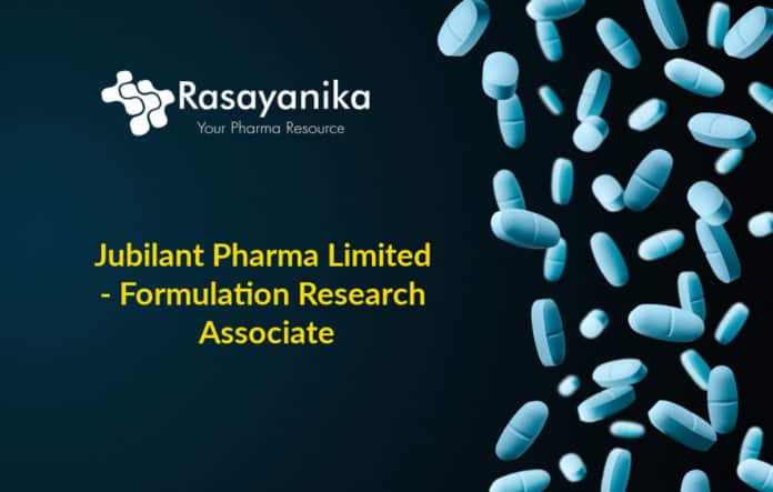 Jubilant Pharma Limited - Formulation Research Associate