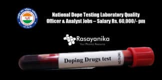 National Dope Testing Laboratory Quality Officer & Analyst Jobs – Salary Rs. 60,000/- pm