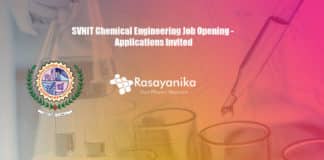 SVNIT Chemical Engineering Job Opening - Applications Invited