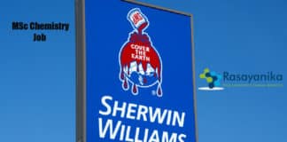 Sherwin Williams MSc Chemistry Job - Operations Team Leader